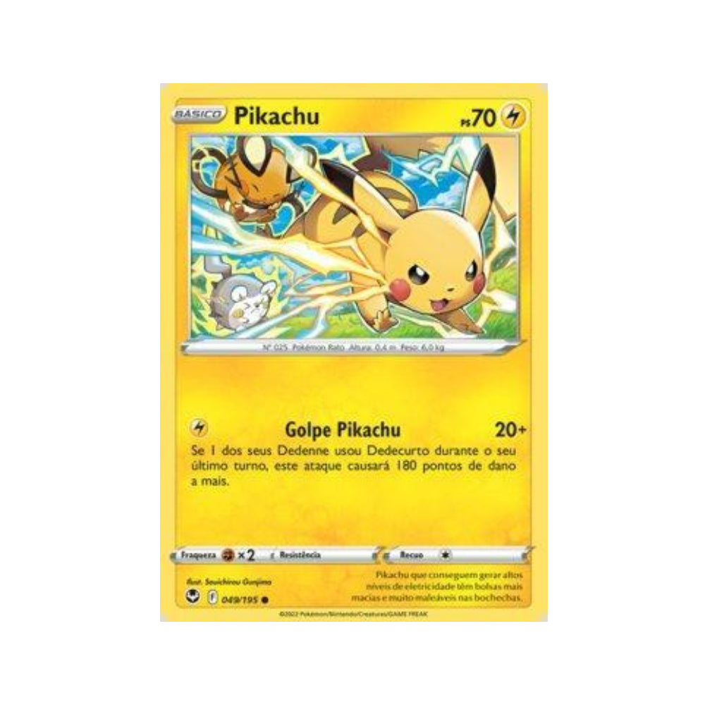 Pikachu 049/195 in Portuguese Silver Tempest Pokémon TCG