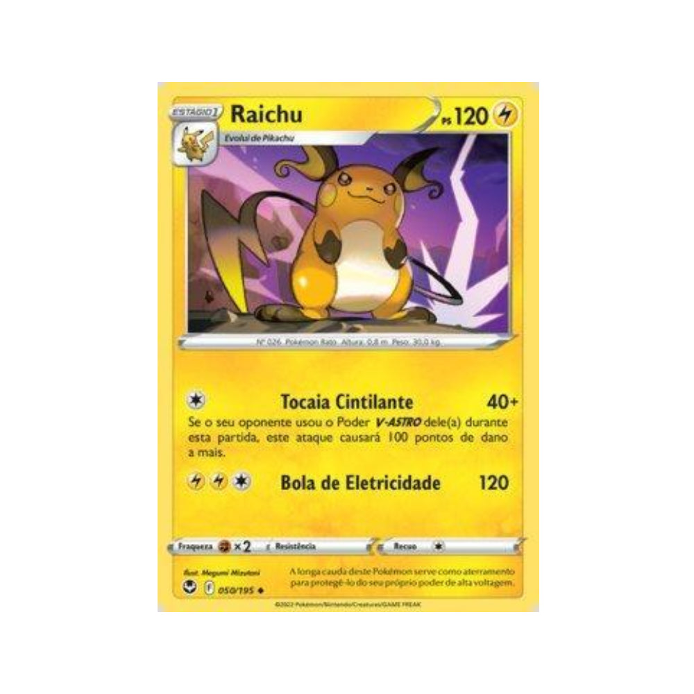 Raichu 050/195 in Portuguese Silver Tempest Pokémon TCG