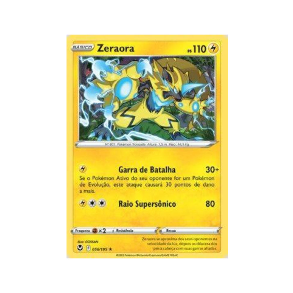 Zeraora 056/195 in Portuguese Silver Tempest Pokémon TCG