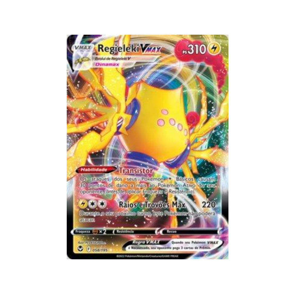 Regieleki-VMAX 058/195 in Portuguese Silver Tempest Pokémon TCG