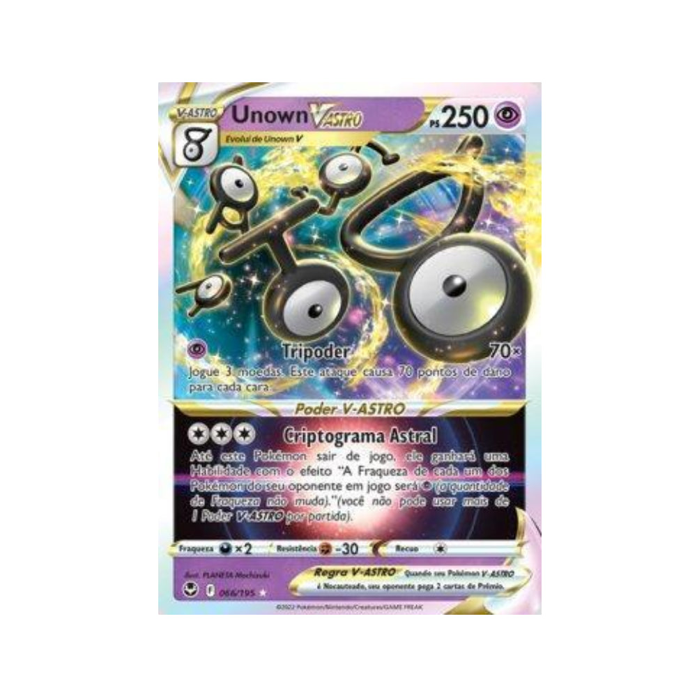 Unown-VSTAR 066/195 in Portuguese Silver Tempest Pokémon TCG