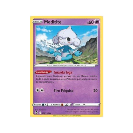 Meditite 072/195 in Portuguese Silver Tempest Pokémon TCG