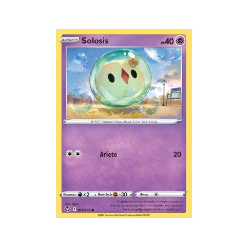 Solosis 076/195 in Portuguese Silver Tempest Pokémon TCG