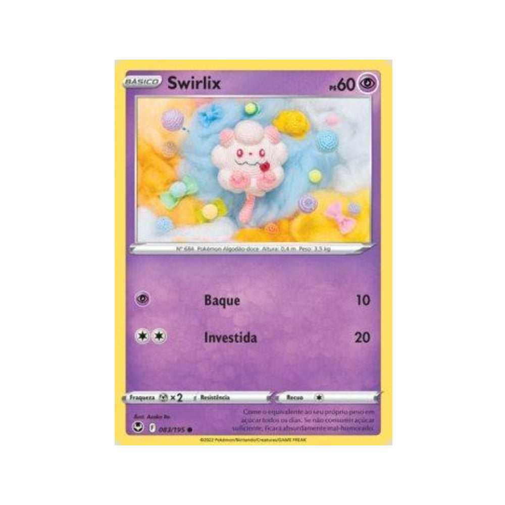 Swirlix 083/195 in Portuguese Silver Tempest Pokémon TCG