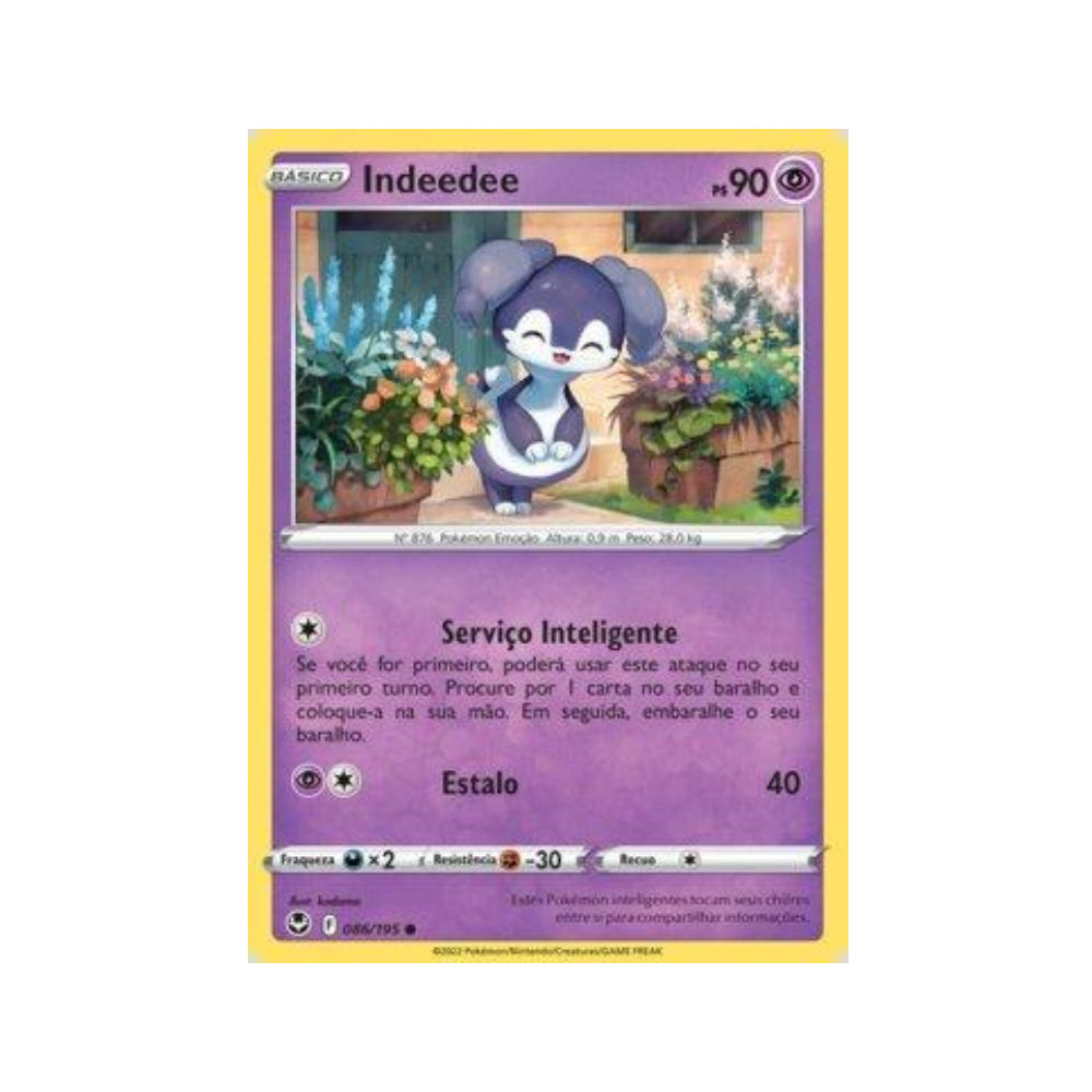 Indeedee 086/195 in Portuguese Silver Tempest Pokémon TCG