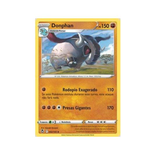 Donphan 092/195 in Portuguese Silver Tempest Pokémon TCG