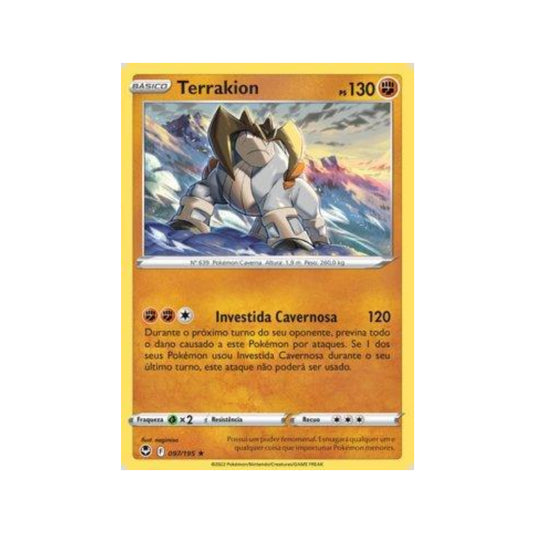 Terrakion 097/195 in Portuguese Silver Tempest Pokémon TCG