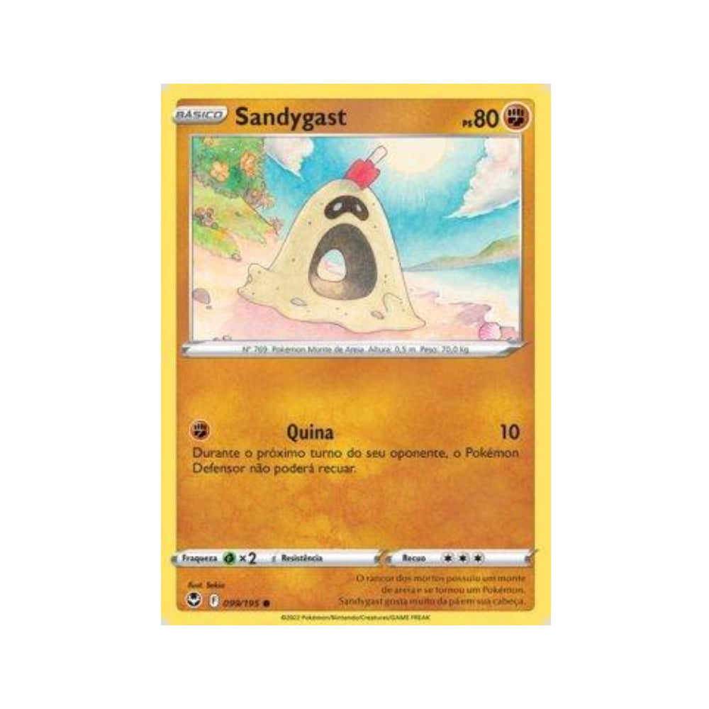 Sandygast 099/195 in Portuguese Silver Tempest Pokémon TCG