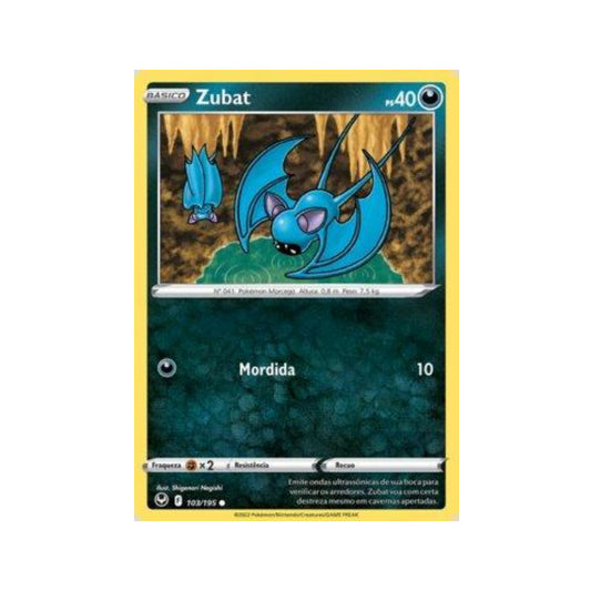 Zubat 103/195 in Portuguese Silver Tempest Pokémon TCG