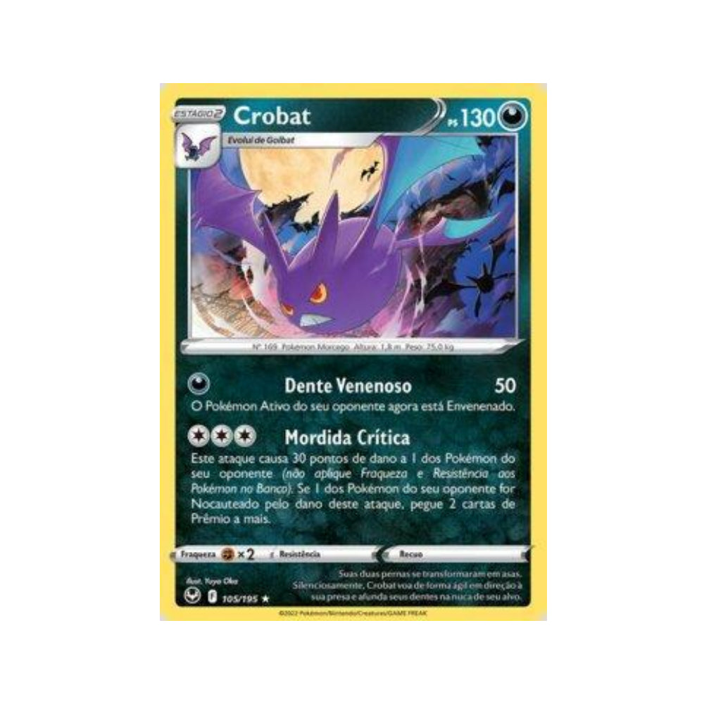 Crobat 105/195 in Portuguese Silver Tempest Pokémon TCG