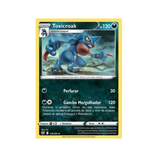 Toxicroak 110/195 in Portuguese Silver Tempest Pokémon TCG