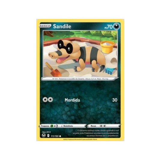 Sandile 111/195 in Portuguese Silver Tempest Pokémon TCG