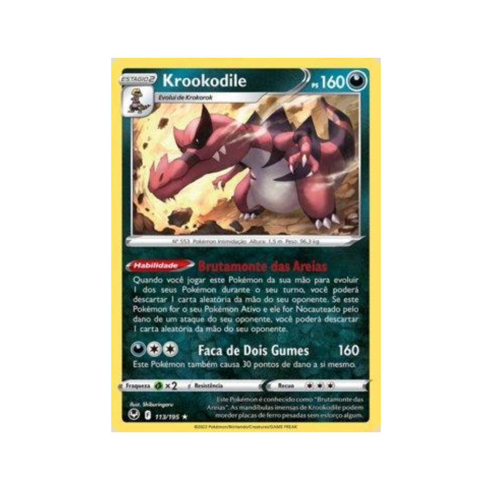 Krookodile 113/195 in Portuguese Silver Tempest Pokémon TCG