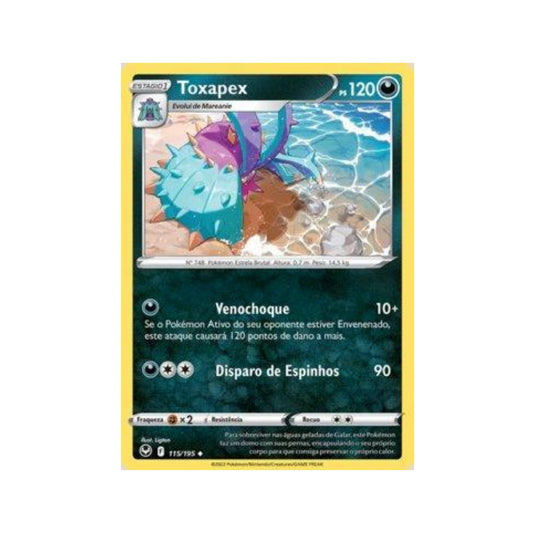 Toxapex 115/195 in Portuguese Silver Tempest Pokémon TCG