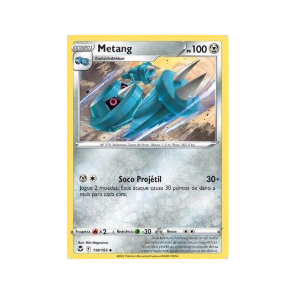 Metang 118/195 in Portuguese Silver Tempest Pokémon TCG