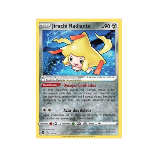 Radiant Jirachi 120/195 in Portuguese Silver Tempest Pokémon TCG