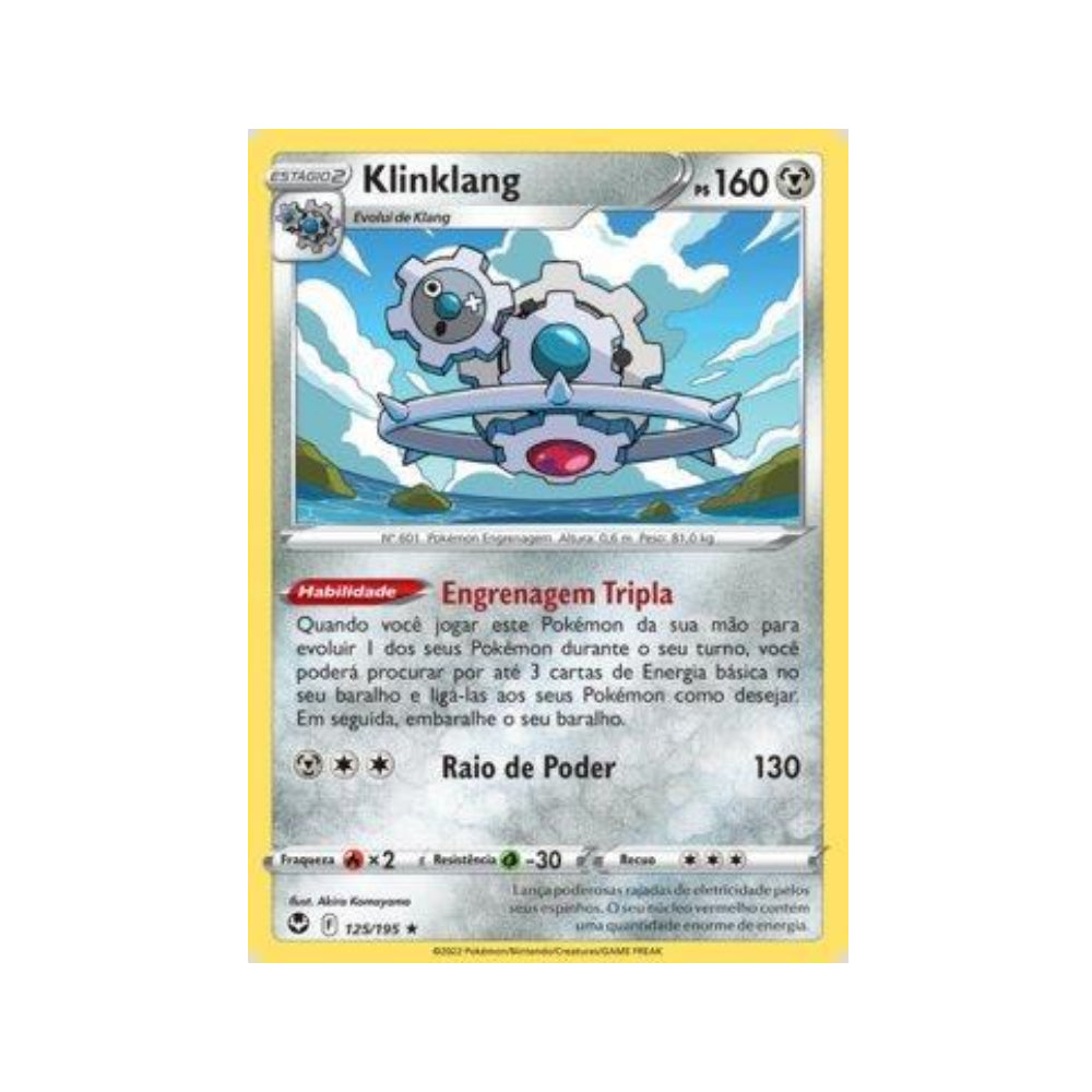 Klinklang 125/195 in Portuguese Silver Tempest Pokémon TCG