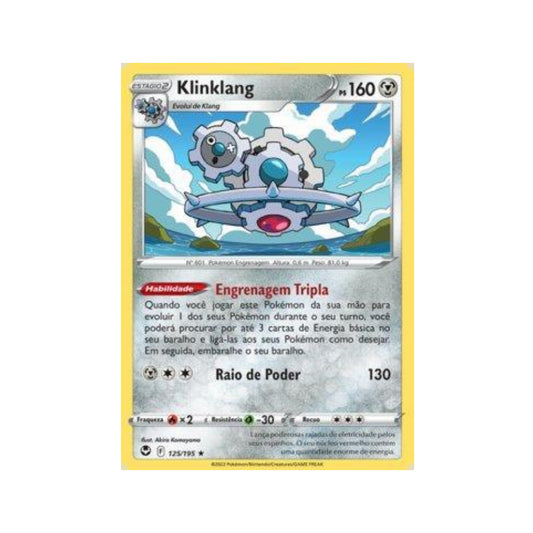 Klinklang 125/195 in Portuguese Silver Tempest Pokémon TCG