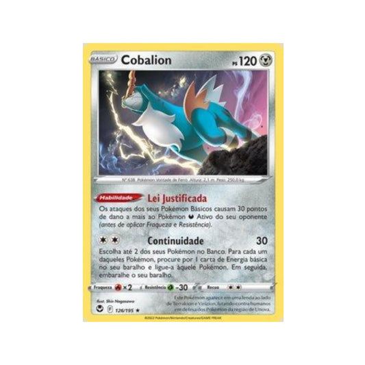 Cobalion 126/195 in Portuguese Silver Tempest Pokémon TCG