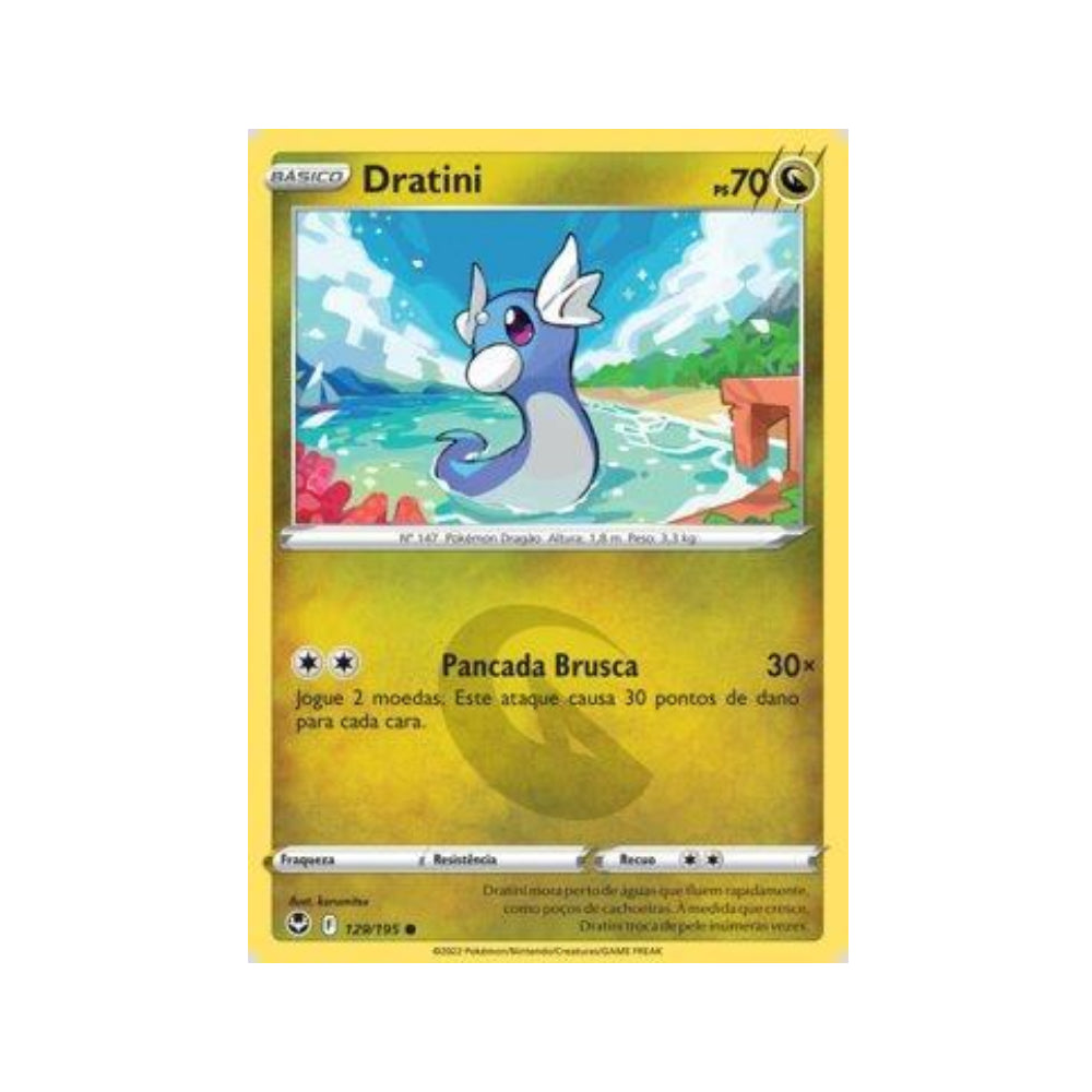 Dratini 129/195 in Portuguese Silver Tempest Pokémon TCG