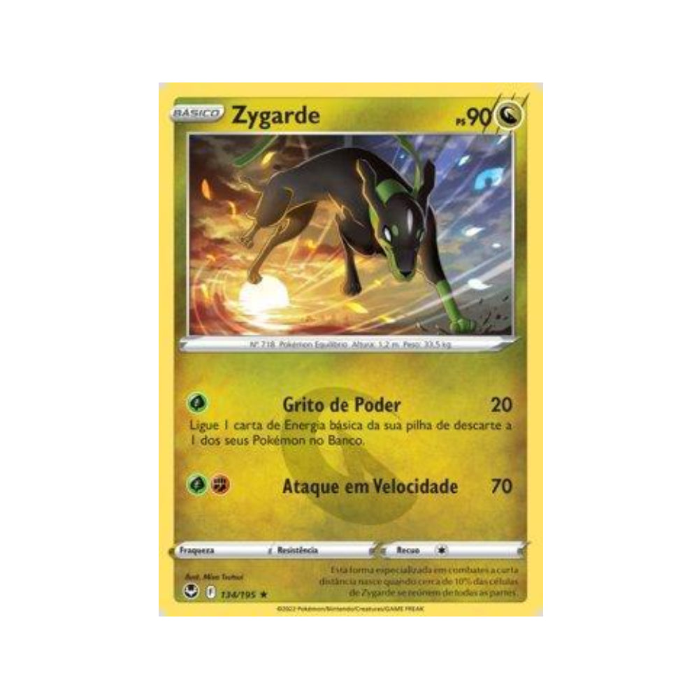 Zygarde 134/195 in Portuguese Silver Tempest Pokémon TCG