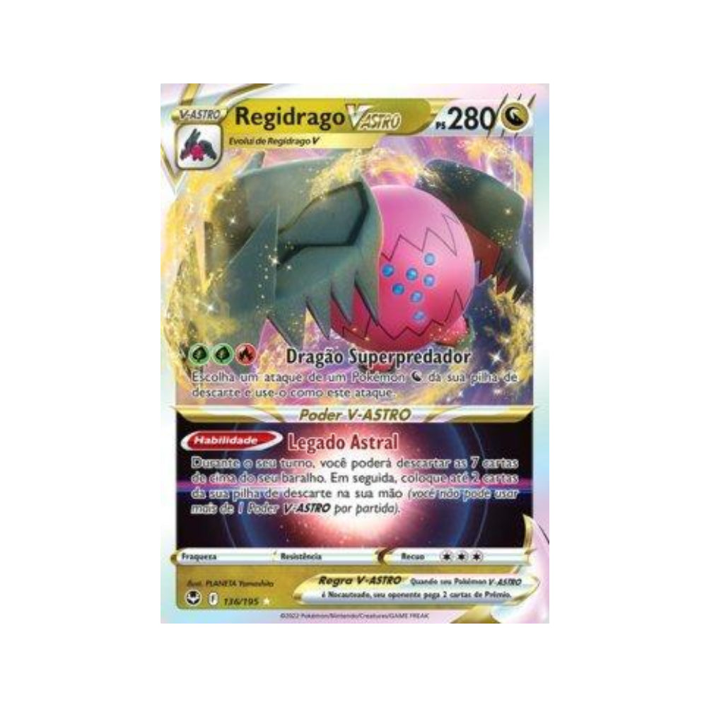 Regidrago-VSTAR 136/195 in Portuguese Silver Tempest Pokémon TCG