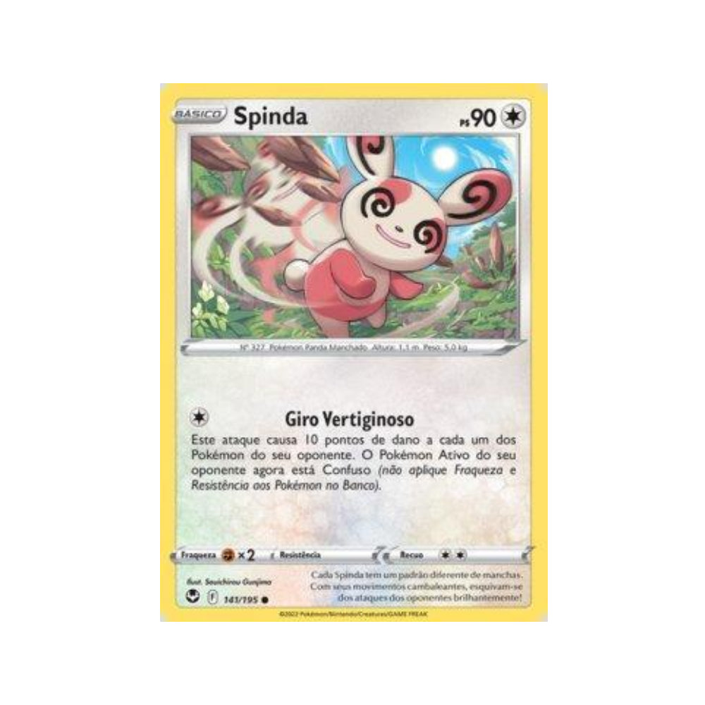 Spinda 141/195 in Portuguese Silver Tempest Pokémon TCG