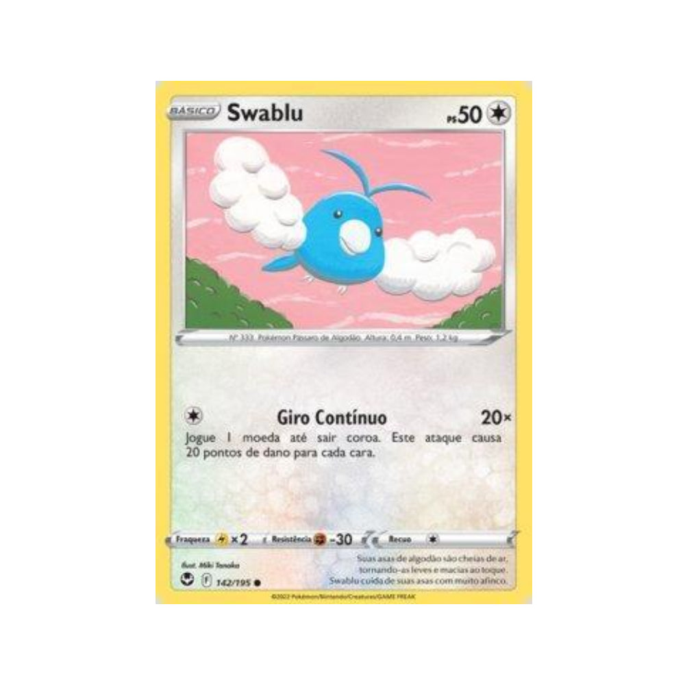 Swablu 142/195 in Portuguese Silver Tempest Pokémon TCG