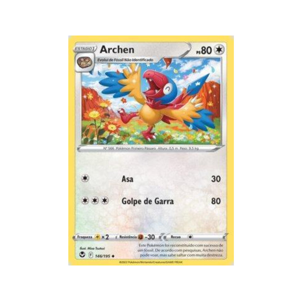 Archen 146/195 in Portuguese Silver Tempest Pokémon TCG