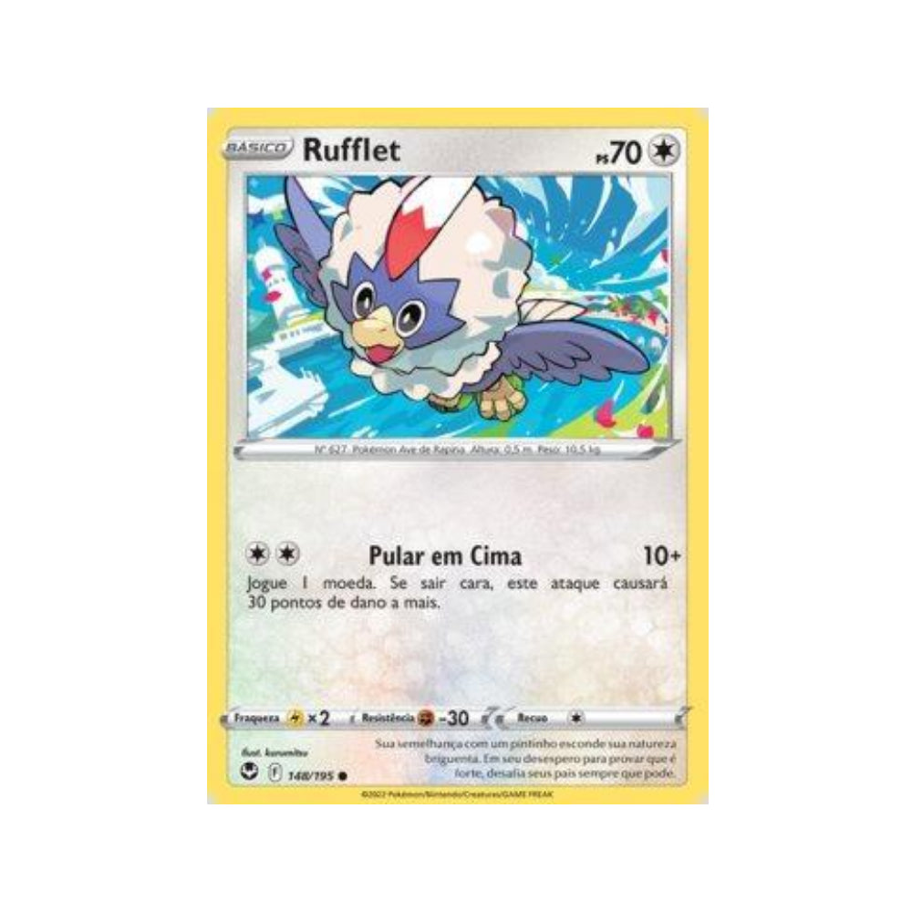 Rufflet 148/195 in Portuguese Silver Tempest Pokémon TCG