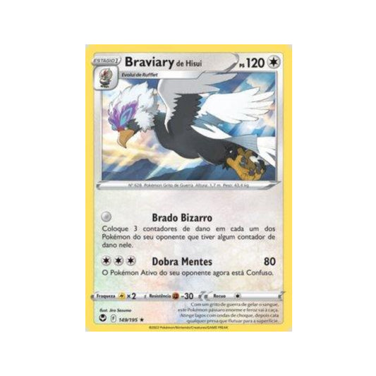 Hisuian Braviary 149/195 in Portuguese Silver Tempest Pokémon TCG