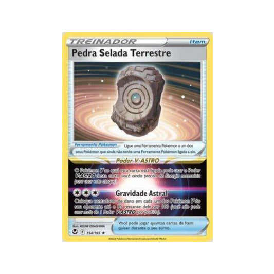 Earthen Seal Stone 154/195 in Portuguese Silver Tempest Pokémon TCG