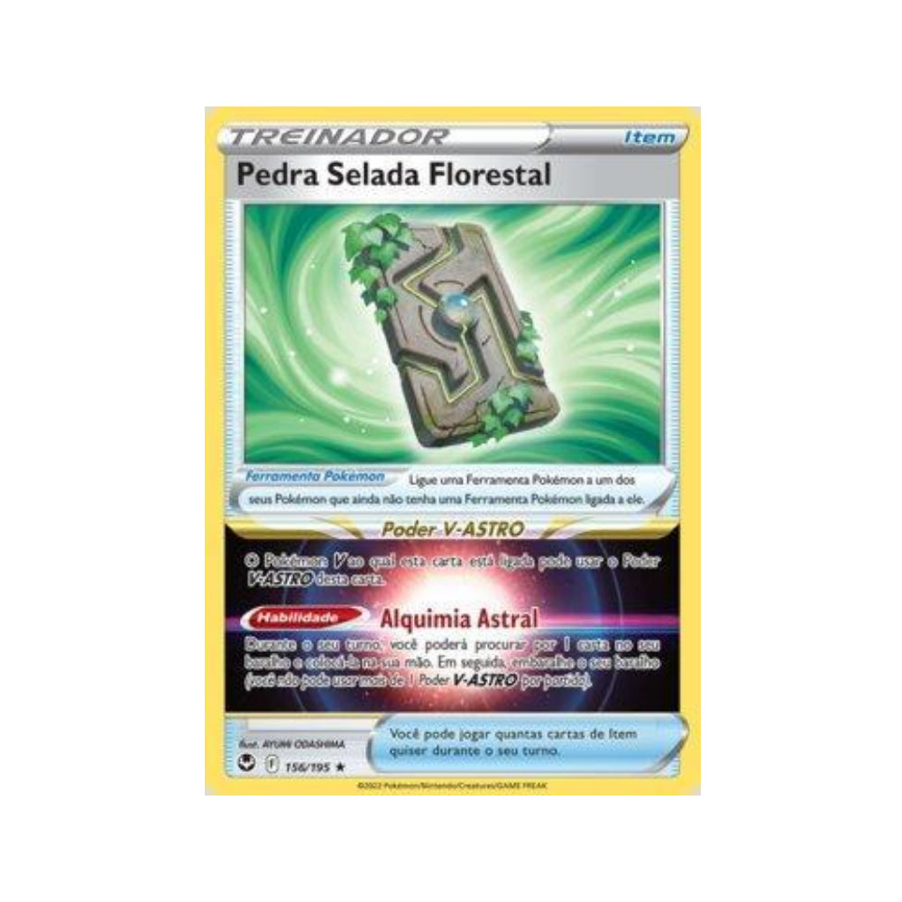 Forest Seal Stone 156/195 in Portuguese Silver Tempest Pokémon TCG