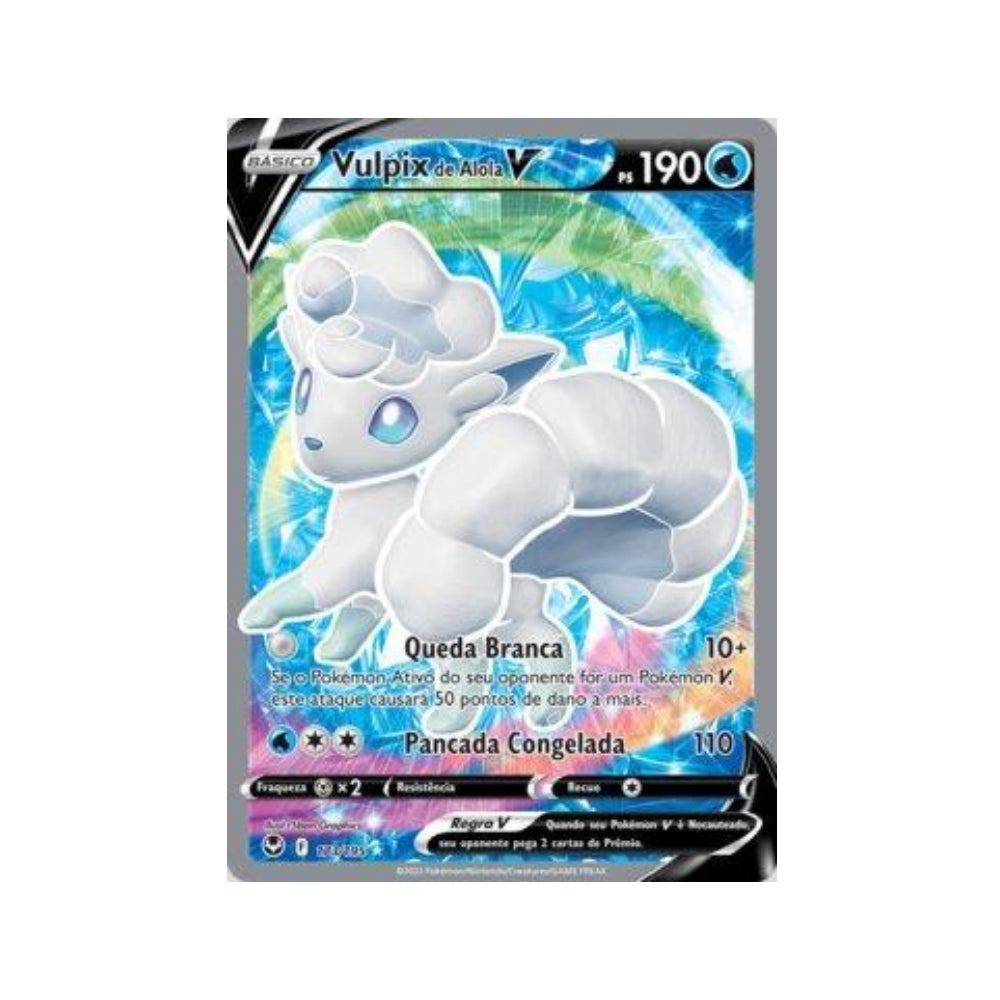 Alolan Vulpix-V 173/195 in Portuguese Silver Tempest Pokémon TCG