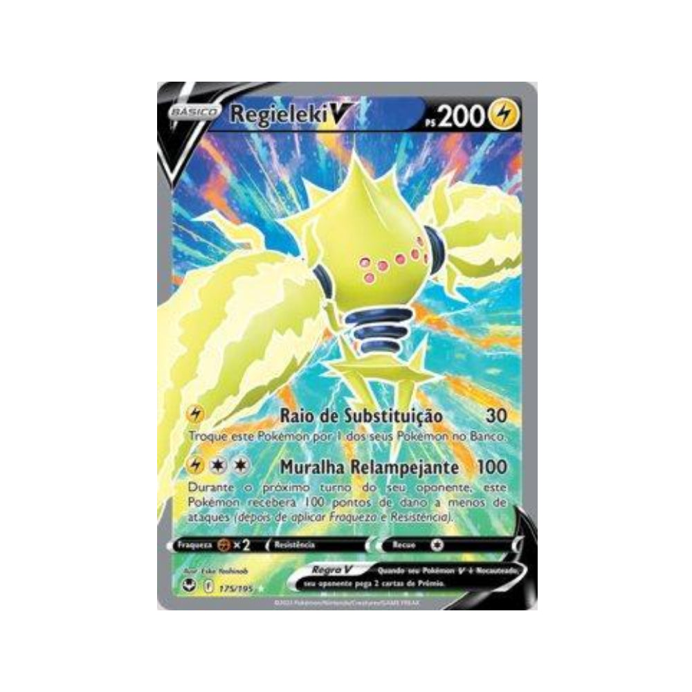 Regieleki-V 175/195 in Portuguese Silver Tempest Pokémon TCG