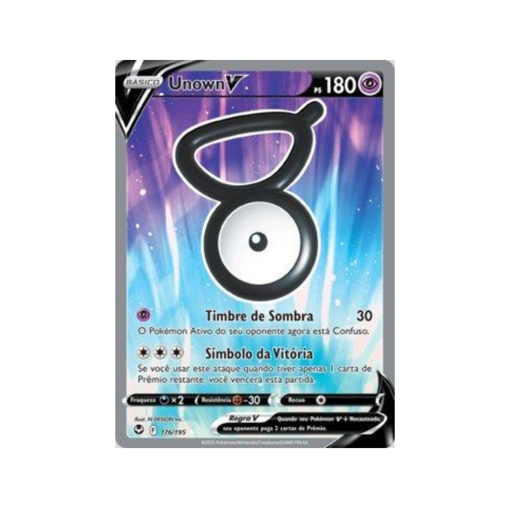 Unown-V 176/195 in Portuguese Silver Tempest Pokémon TCG