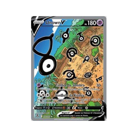 Unown-V 177/195 in Portuguese Silver Tempest Pokémon TCG