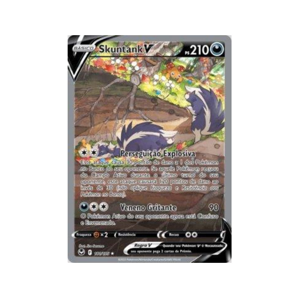 Skuntank-V 181/195 in Portuguese Silver Tempest Pokémon TCG