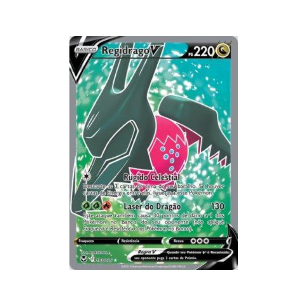 Regidrago-V 183/195 in Portuguese Silver Tempest Pokémon TCG