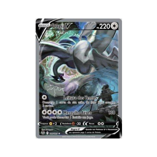 Lugia-V 186/195 in Portuguese Silver Tempest Pokémon TCG