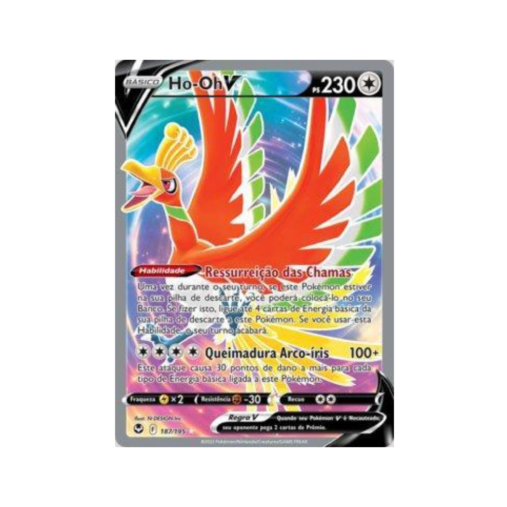 Ho-Oh-V 187/195 in Portuguese Silver Tempest Pokémon TCG