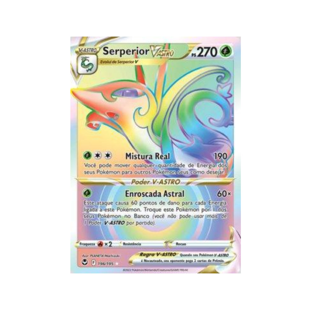 Serperior-VSTAR 196/195 in Portuguese Silver Tempest Pokémon TCG