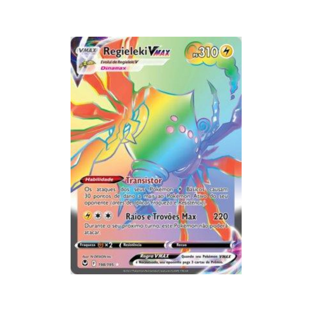 Regieleki-VMAX 198/195 in Portuguese Silver Tempest Pokémon TCG