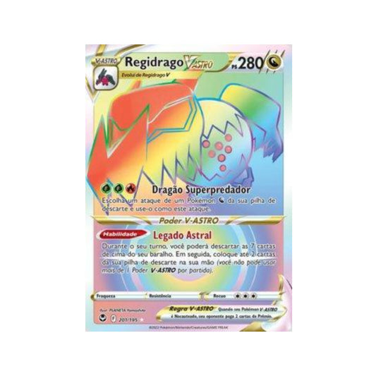 Regidrago-VSTAR 201/195 in Portuguese Silver Tempest Pokémon TCG