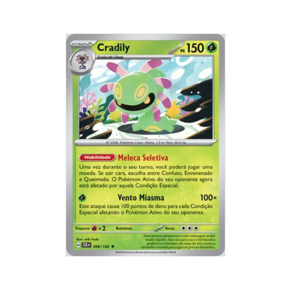 Cradily 006/142 in Portuguese Stellar Crown Pokémon TCG