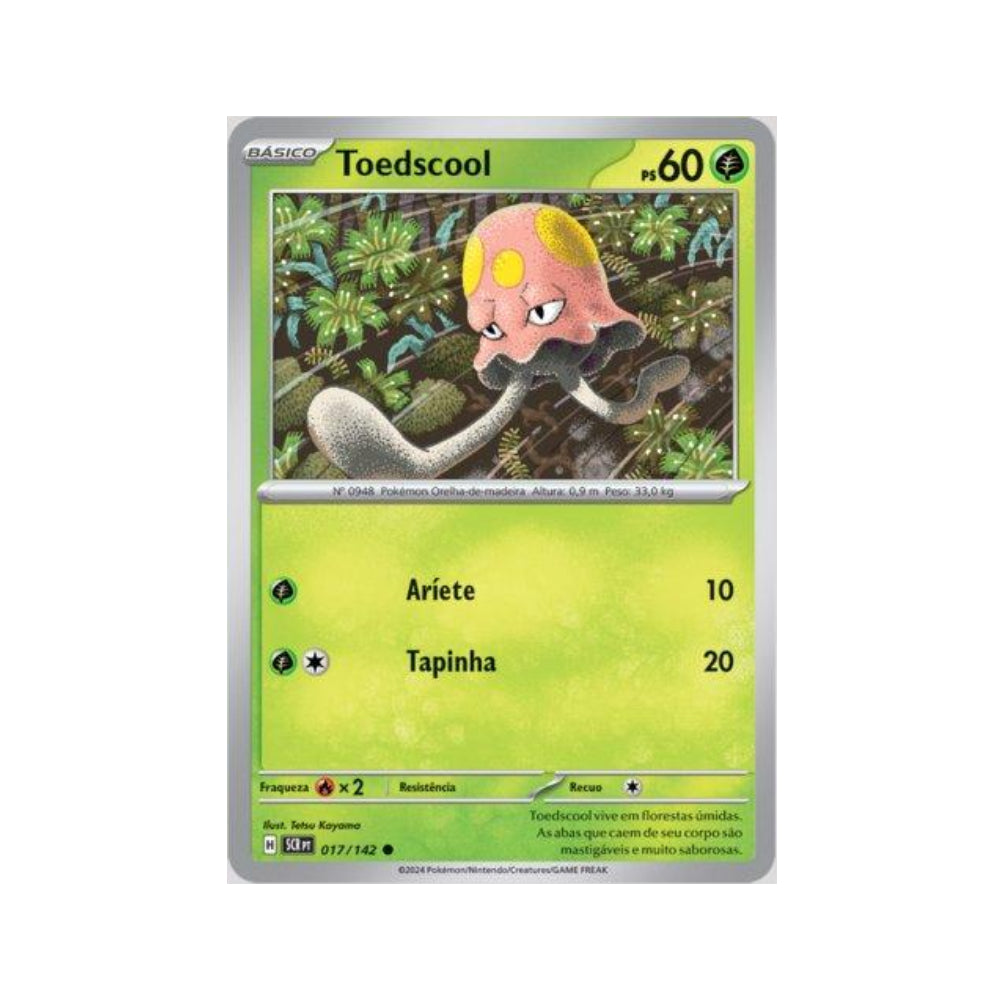 Toedscool 017/142 in Portuguese Stellar Crown Pokémon TCG