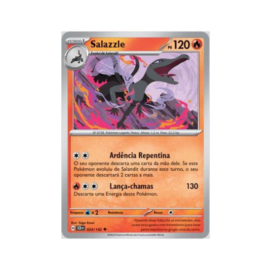 Salazzle 024/142 in Portuguese Stellar Crown Pokémon TCG