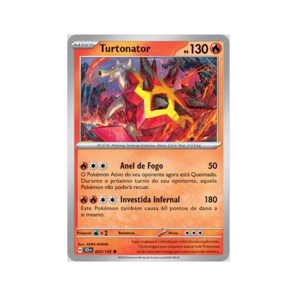 Turtonator 025/142 in Portuguese Stellar Crown Pokémon TCG