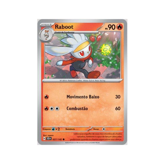 Raboot 027/142 in Portuguese Stellar Crown Pokémon TCG