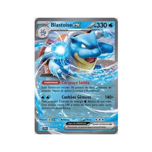 Blastoise ex 030/142 in Portuguese Stellar Crown Pokémon TCG